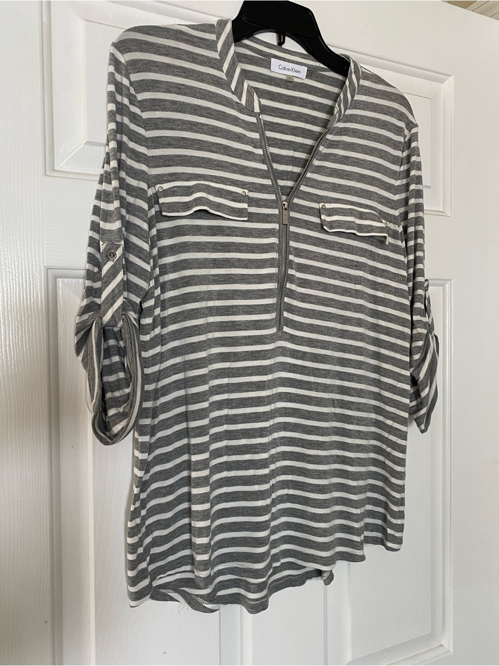 Calvin Klein 3/4 Sleeve Top L